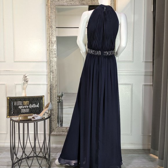 Navy Blue Formal Evening Dress Gown - Picture 2 of 16